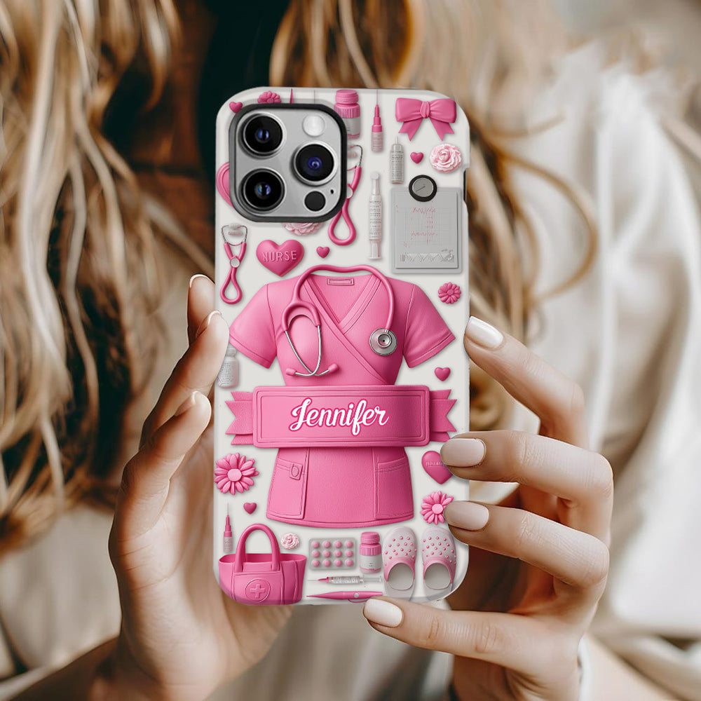 Nursing Is A Work Of Heart - Personalized Nurse Full Print Phone Case