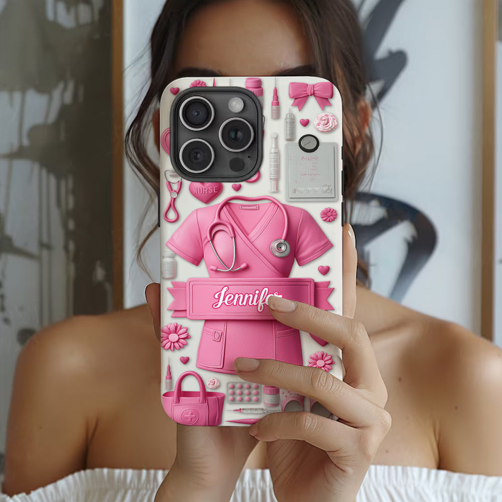Nursing Is A Work Of Heart - Personalized Nurse Full Print Phone Case
