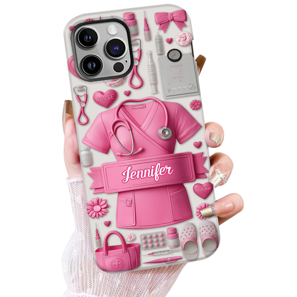 Nursing Is A Work Of Heart - Personalized Nurse Full Print Phone Case