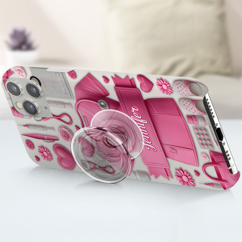 Nursing Is A Work Of Heart - Personalized Nurse Full Print Phone Case