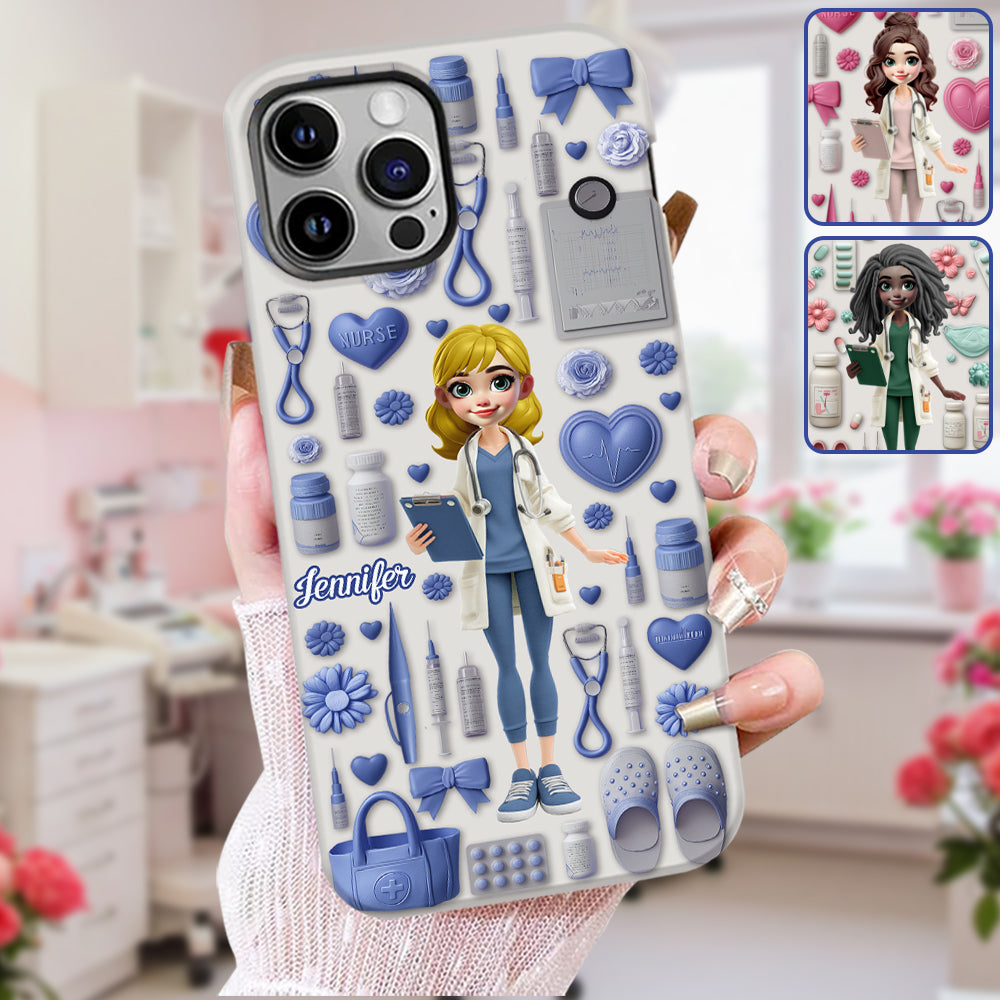 Nursing Is A Work Of Heart - Personalized Nurse Full Print Phone Case