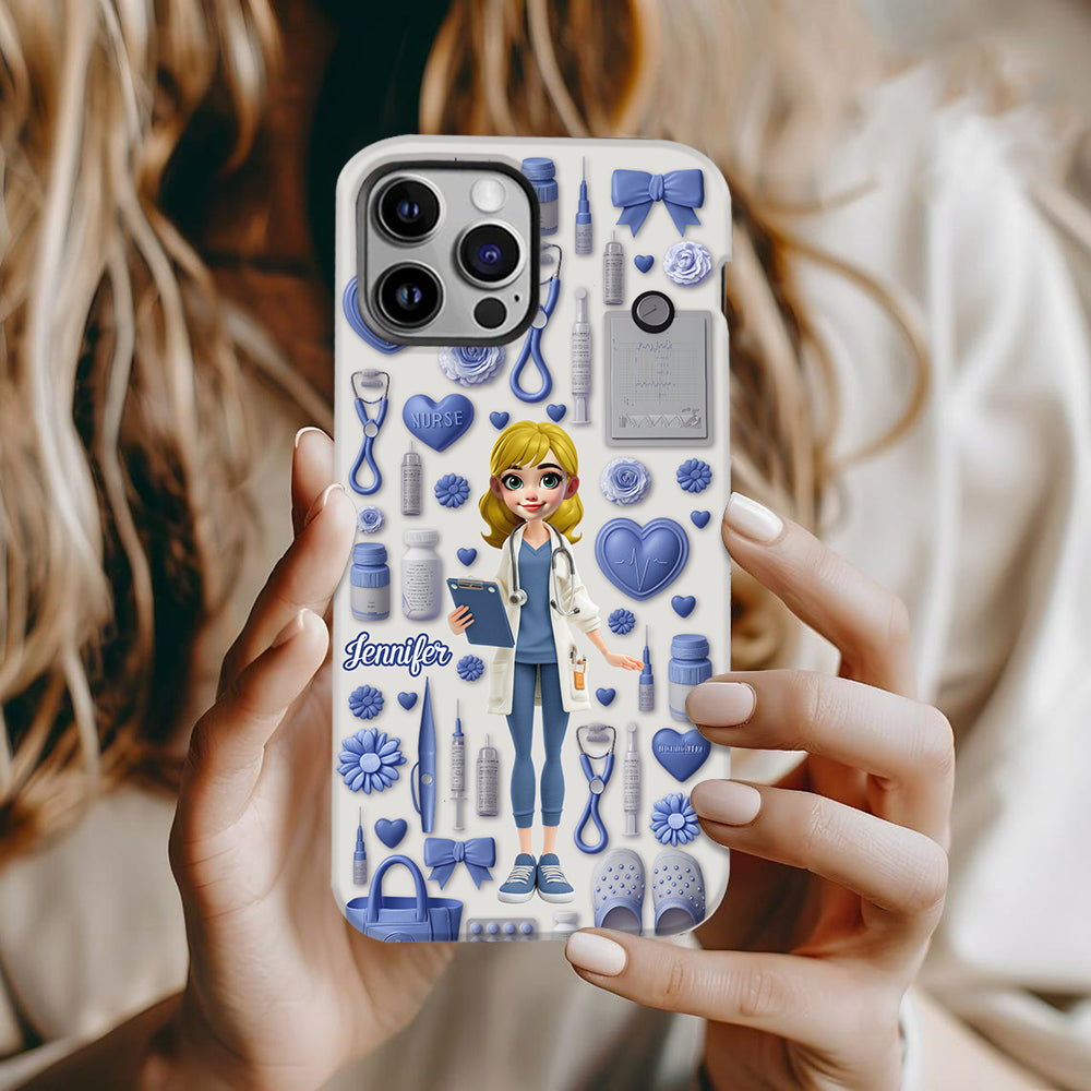 Nursing Is A Work Of Heart - Personalized Nurse Full Print Phone Case