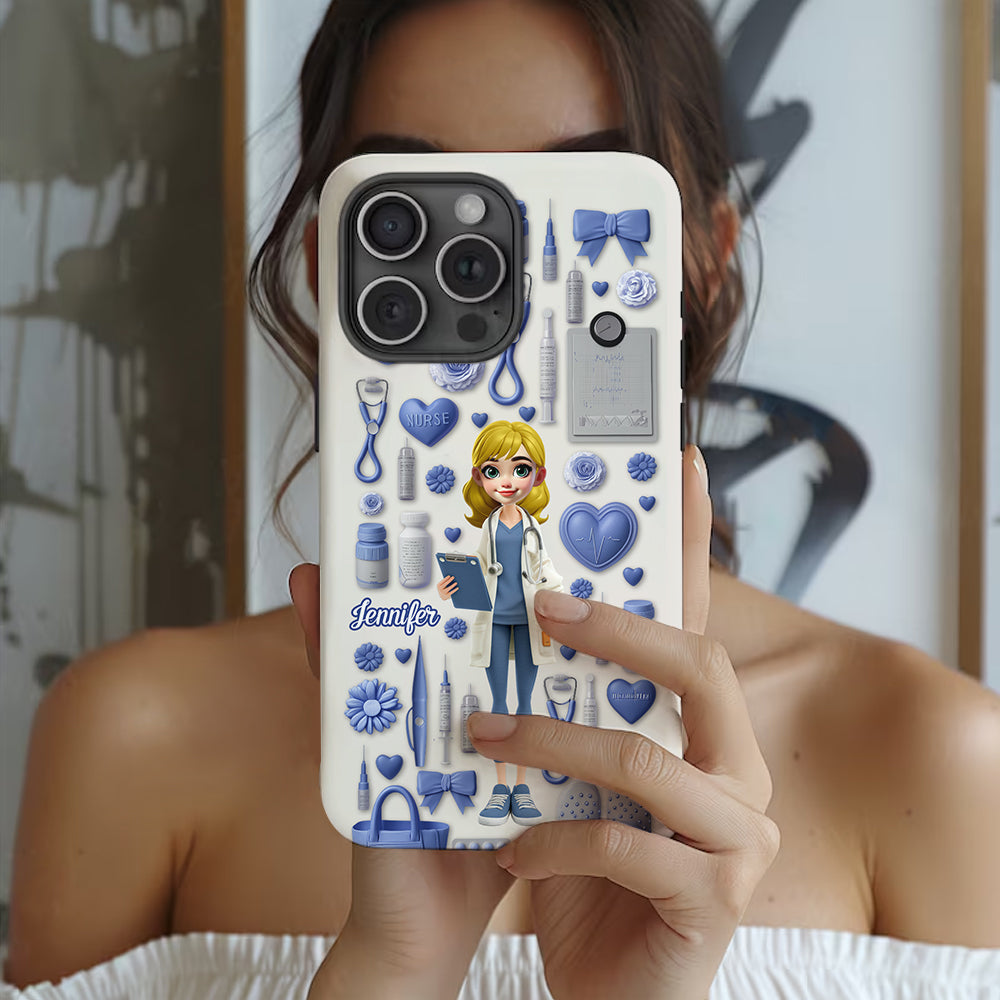 Nursing Is A Work Of Heart - Personalized Nurse Full Print Phone Case