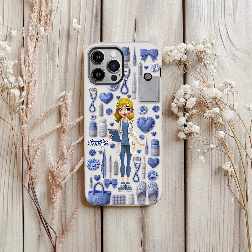 Nursing Is A Work Of Heart - Personalized Nurse Full Print Phone Case