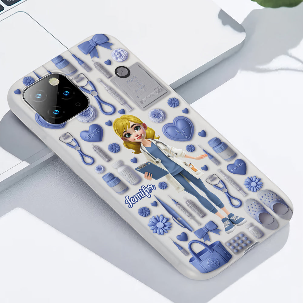 Nursing Is A Work Of Heart - Personalized Nurse Full Print Phone Case