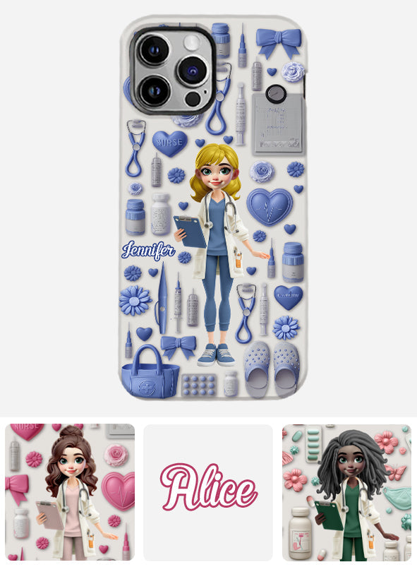 Nursing Is A Work Of Heart - Personalized Nurse Full Print Phone Case