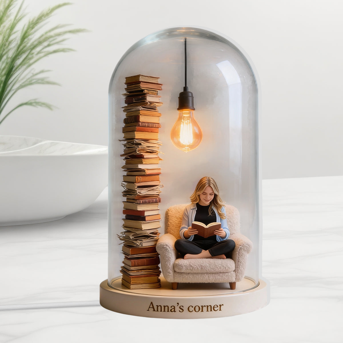Liebe zum Lesen – Personalisierte Acryl-LED-Nachtleuchte in Buchform