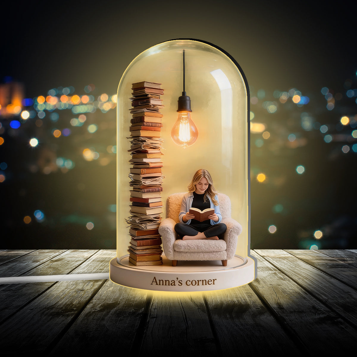 Liebe zum Lesen – Personalisierte Acryl-LED-Nachtleuchte in Buchform