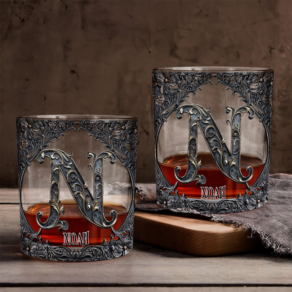 Whiskey Name Initial Letter - Personalized Whisky Whiskey Glass