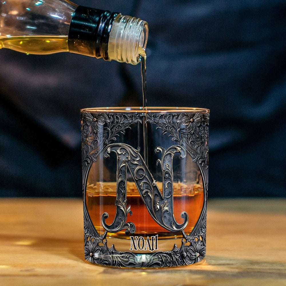 Whiskey Name Initial Letter - Personalized Whisky Whiskey Glass