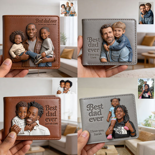 Personalisierte Foto - Individuelle Leder Geldbörse für Väter