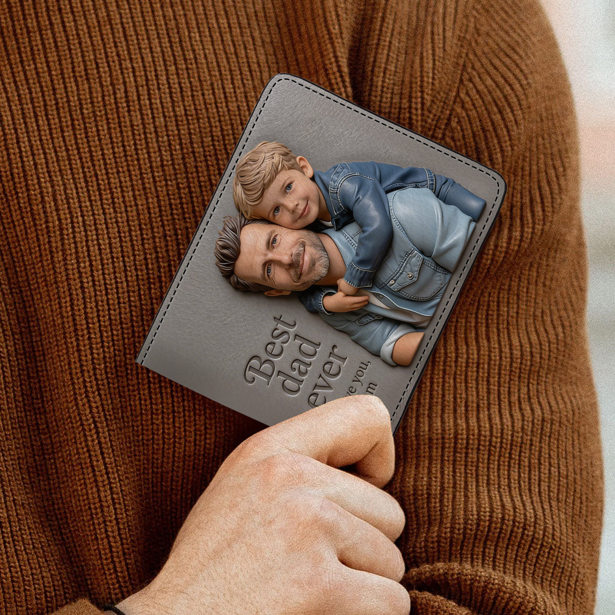 Personalisierte Foto - Individuelle Leder Geldbörse für Väter