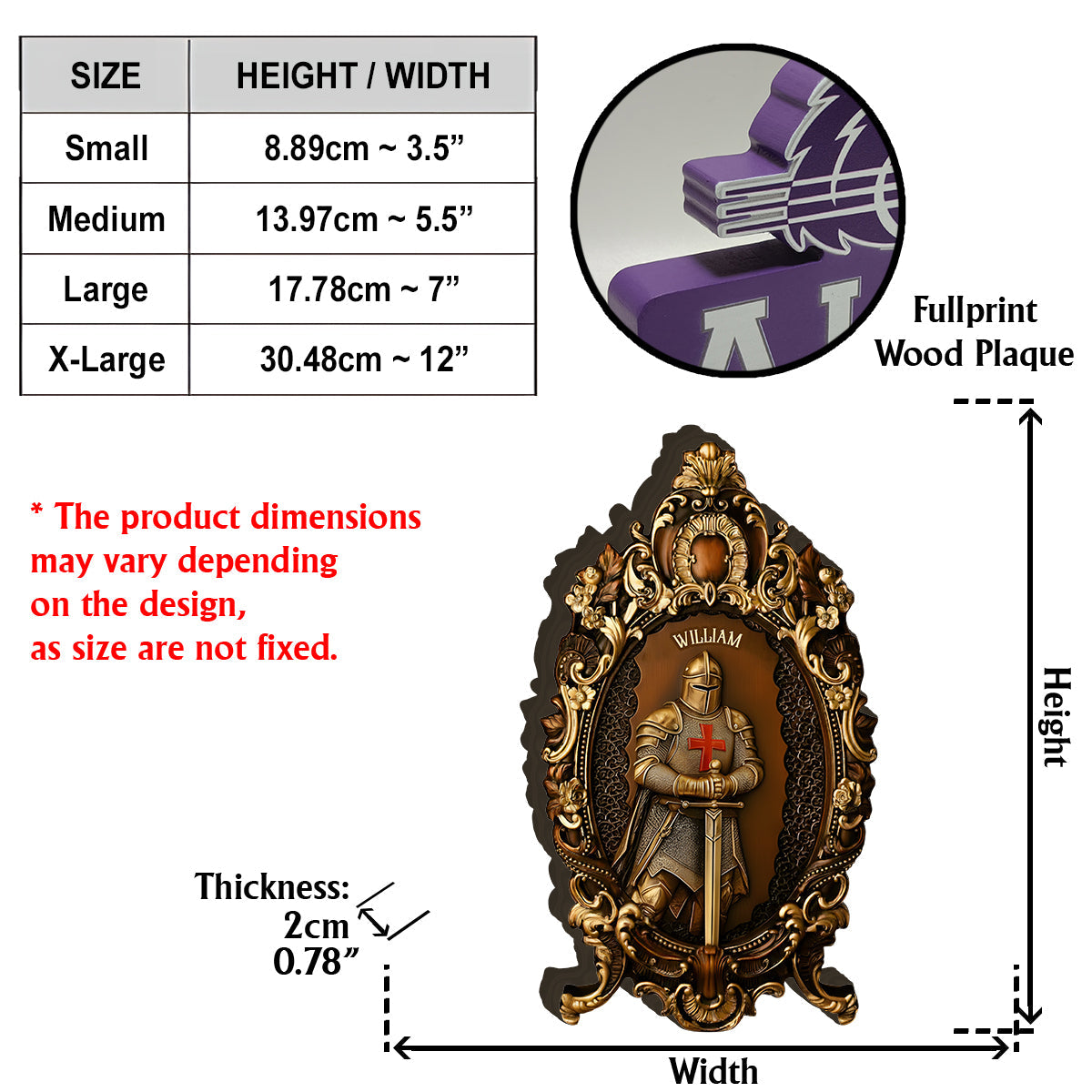 Ritter Gottes – Personalisierte christliche Holzplakette in individueller Form