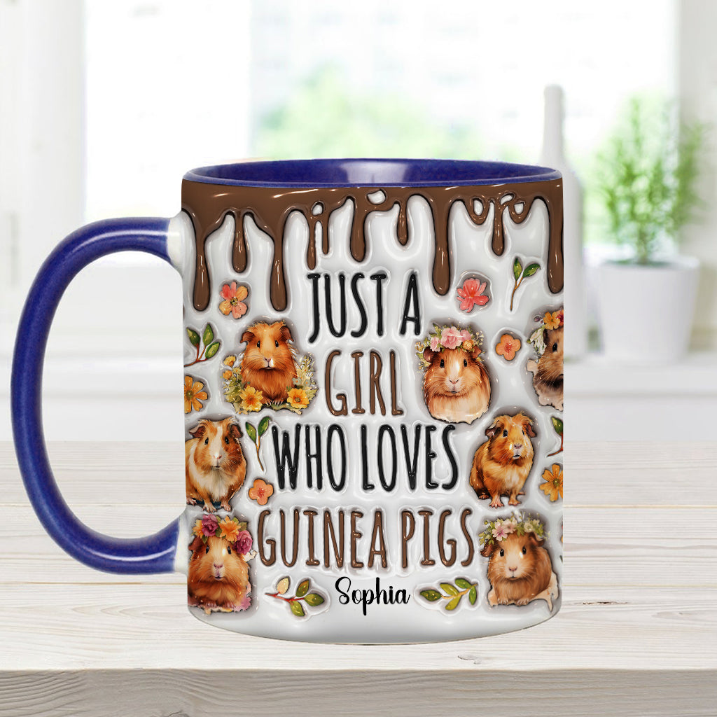 Just A Girl Who Loves Guinea Pigs - Personalized Accent Mug