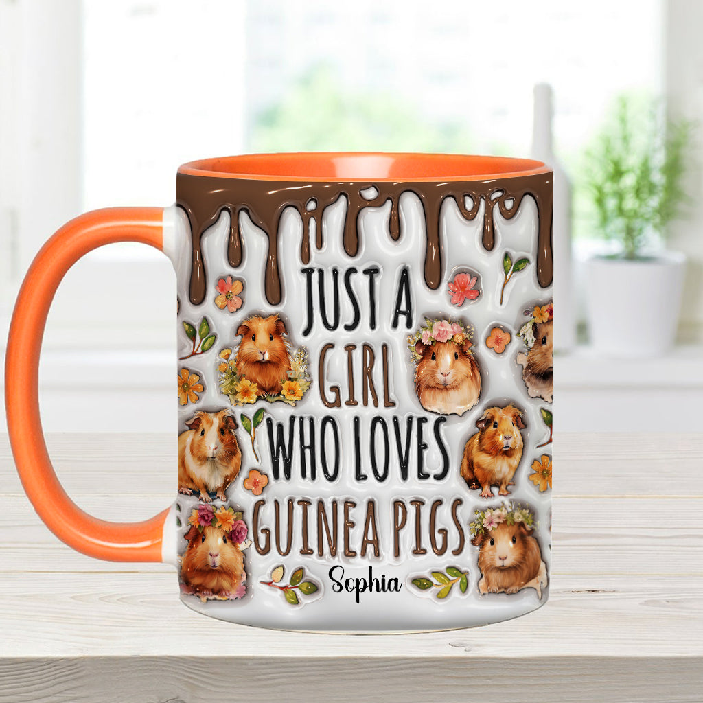 Just A Girl Who Loves Guinea Pigs - Personalized Accent Mug