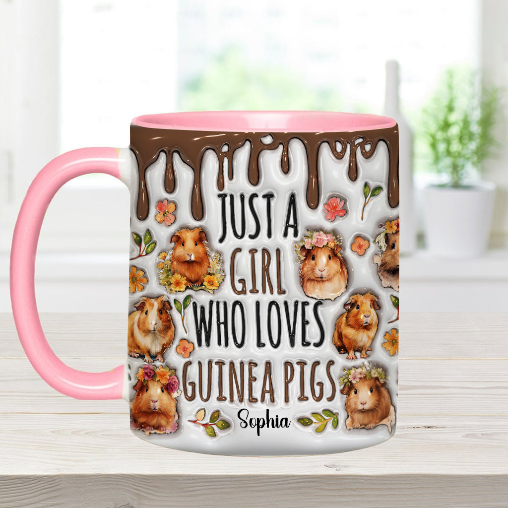 Just A Girl Who Loves Guinea Pigs - Personalized Accent Mug