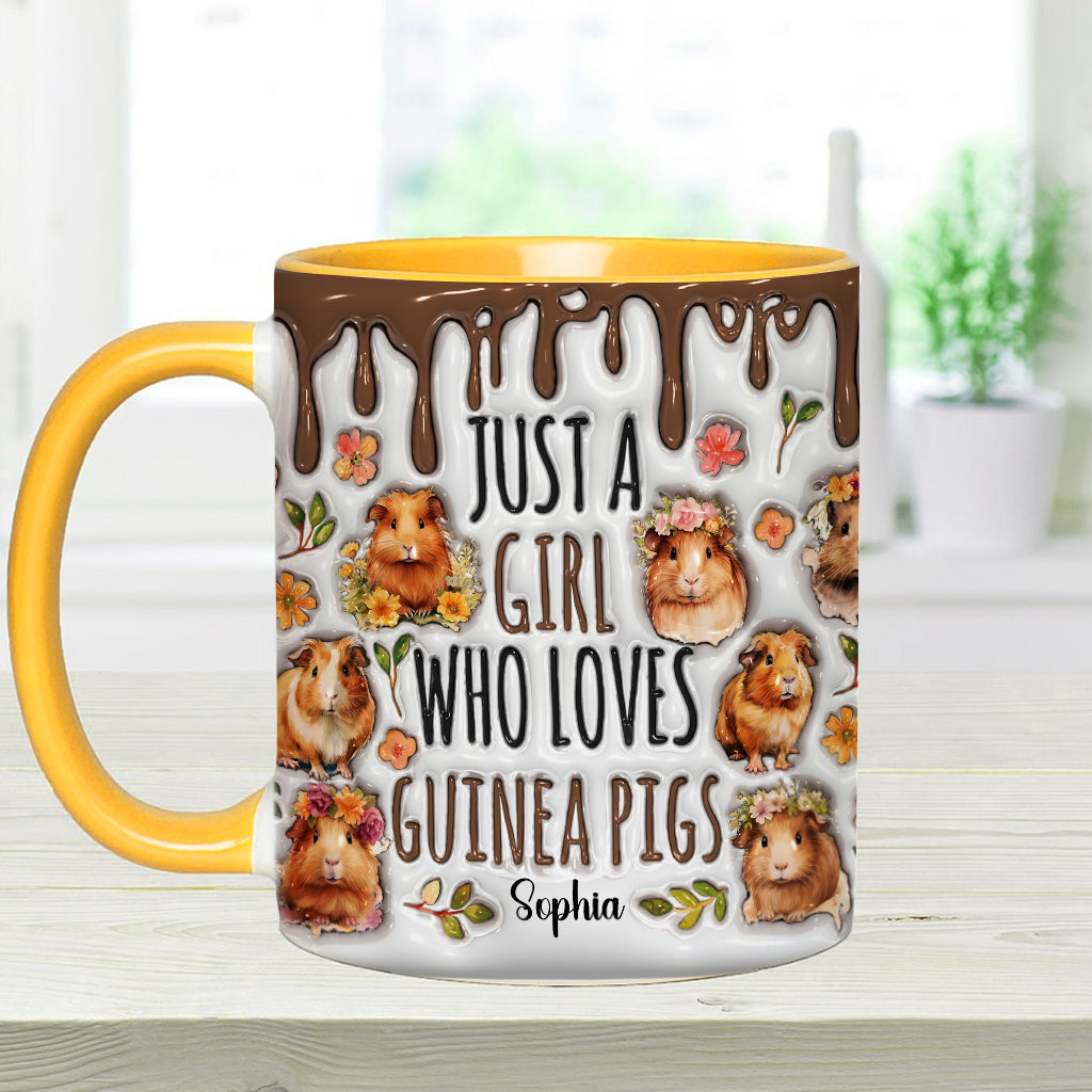 Just A Girl Who Loves Guinea Pigs - Personalized Accent Mug
