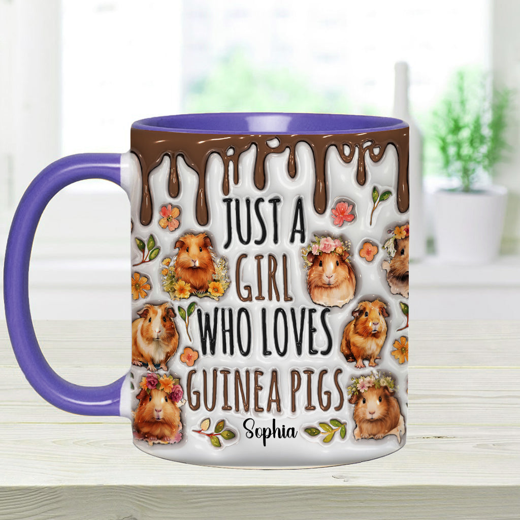 Just A Girl Who Loves Guinea Pigs - Personalized Accent Mug