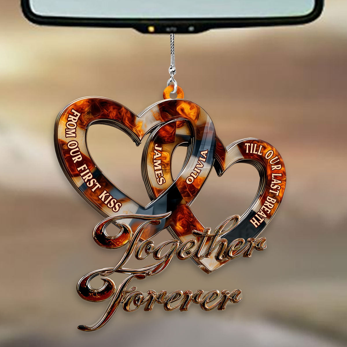 Together Forever - Personalized Couple Transparent Car Ornament