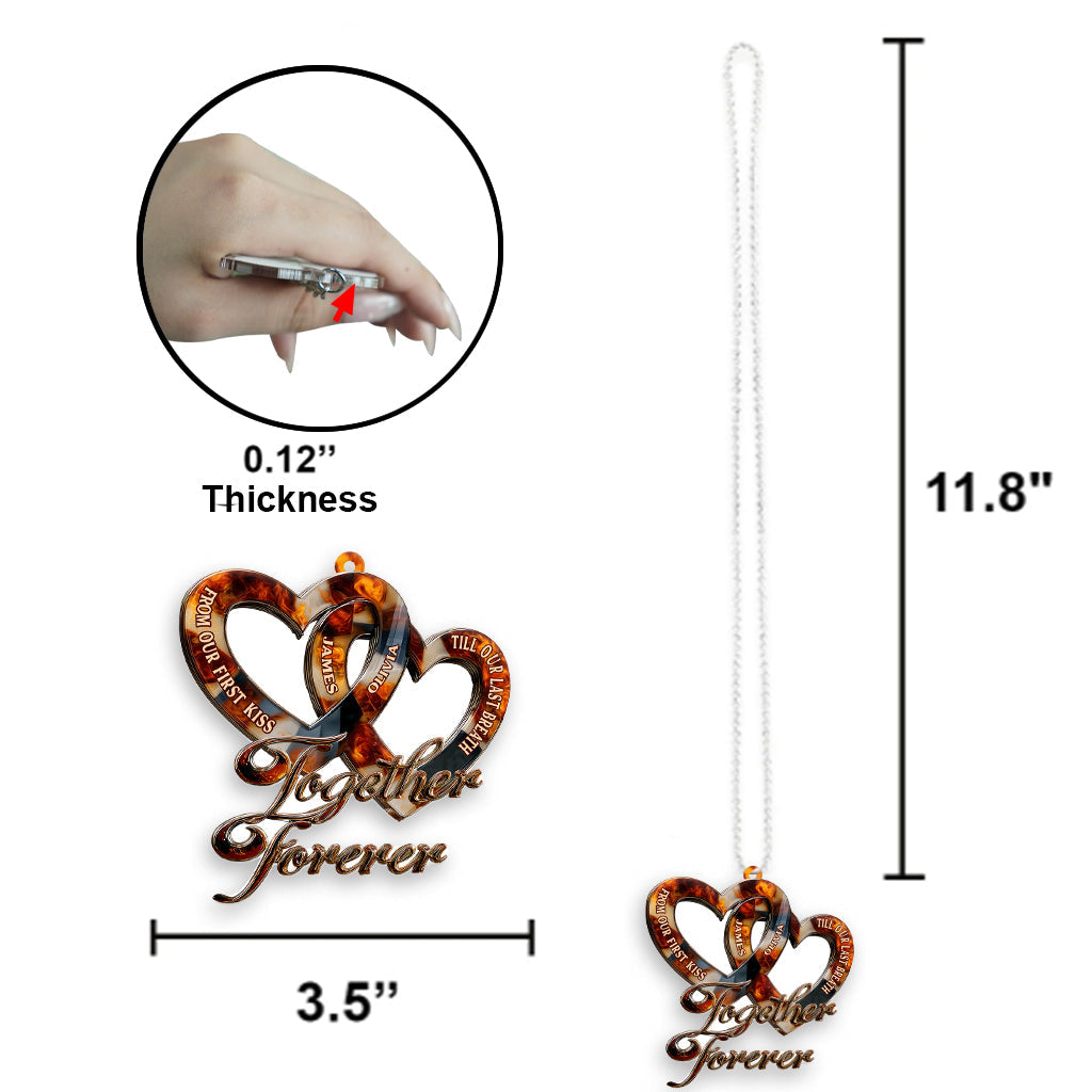 Together Forever - Personalized Couple Transparent Car Ornament