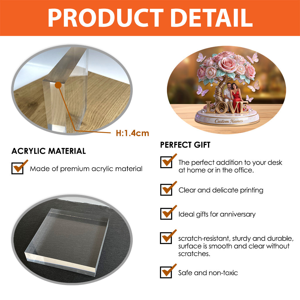 You And Me - Personalized Couple Custom Shaped Acrylic Plaque