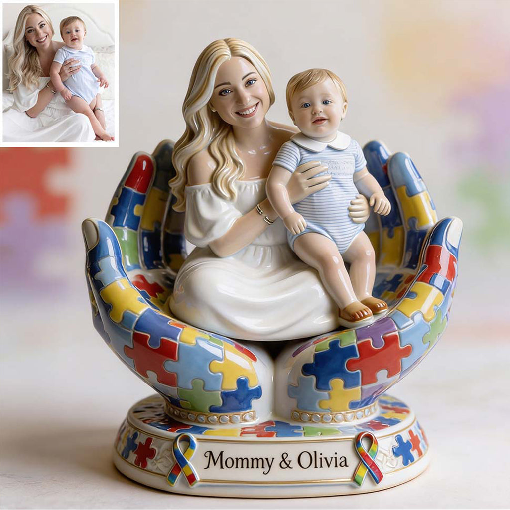 Autism Mom - Personalized Autism Awareness Custom Shaped Acrylic Plaque