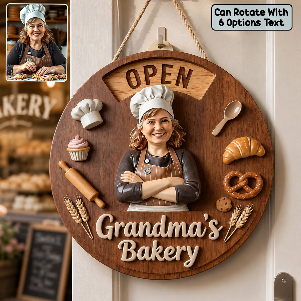 Baker's Happy Place - Personalized Baking Spinner Sign Custom Shape