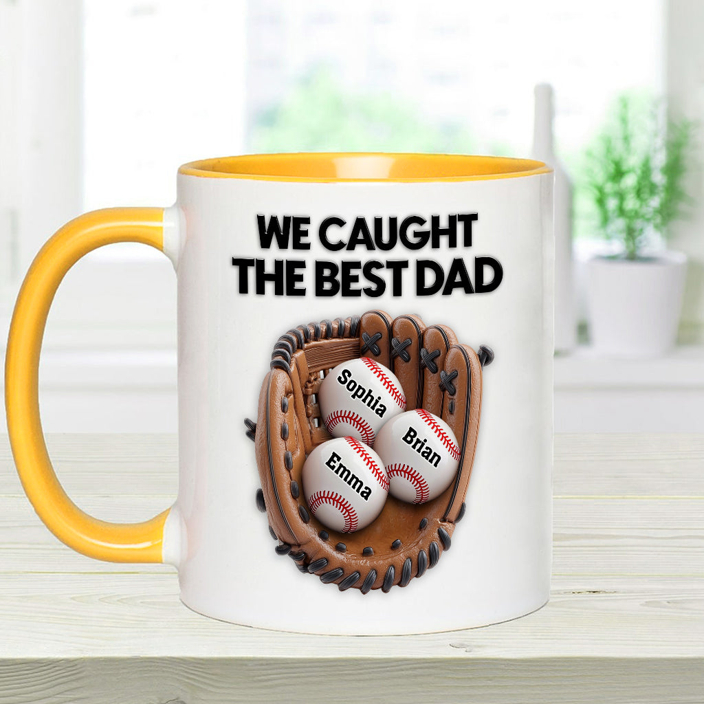Nous avons déniché le meilleur papa - Mug personnalisé sur le thème du baseball