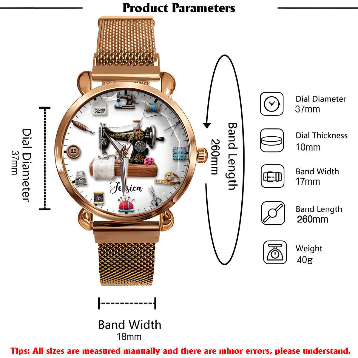 Love Crafting - Personalized Sewing Women Hand Watch