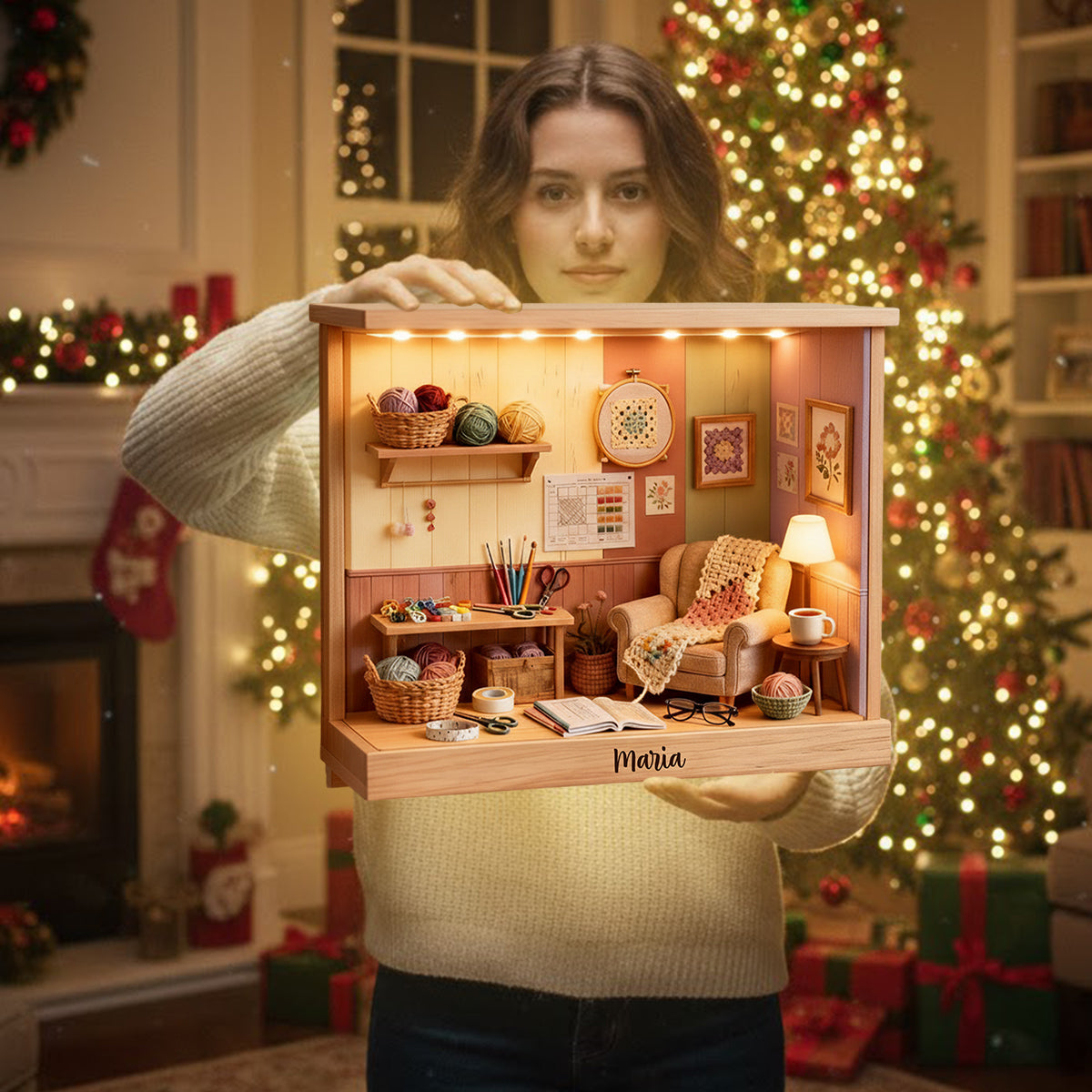 Crochet Room - Panneau lumineux LED personnalisé en acrylique pour le crochet