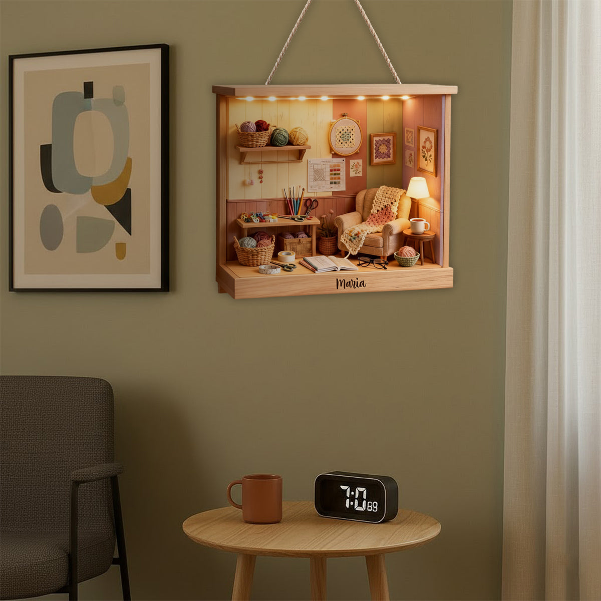 Crochet Room - Panneau lumineux LED personnalisé en acrylique pour le crochet