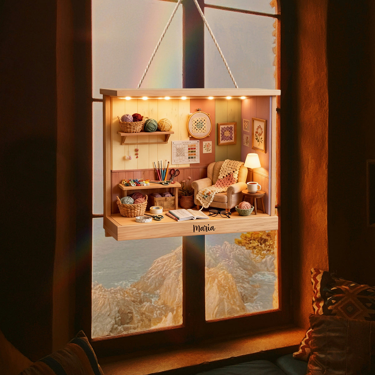 Crochet Room - Panneau lumineux LED personnalisé en acrylique pour le crochet