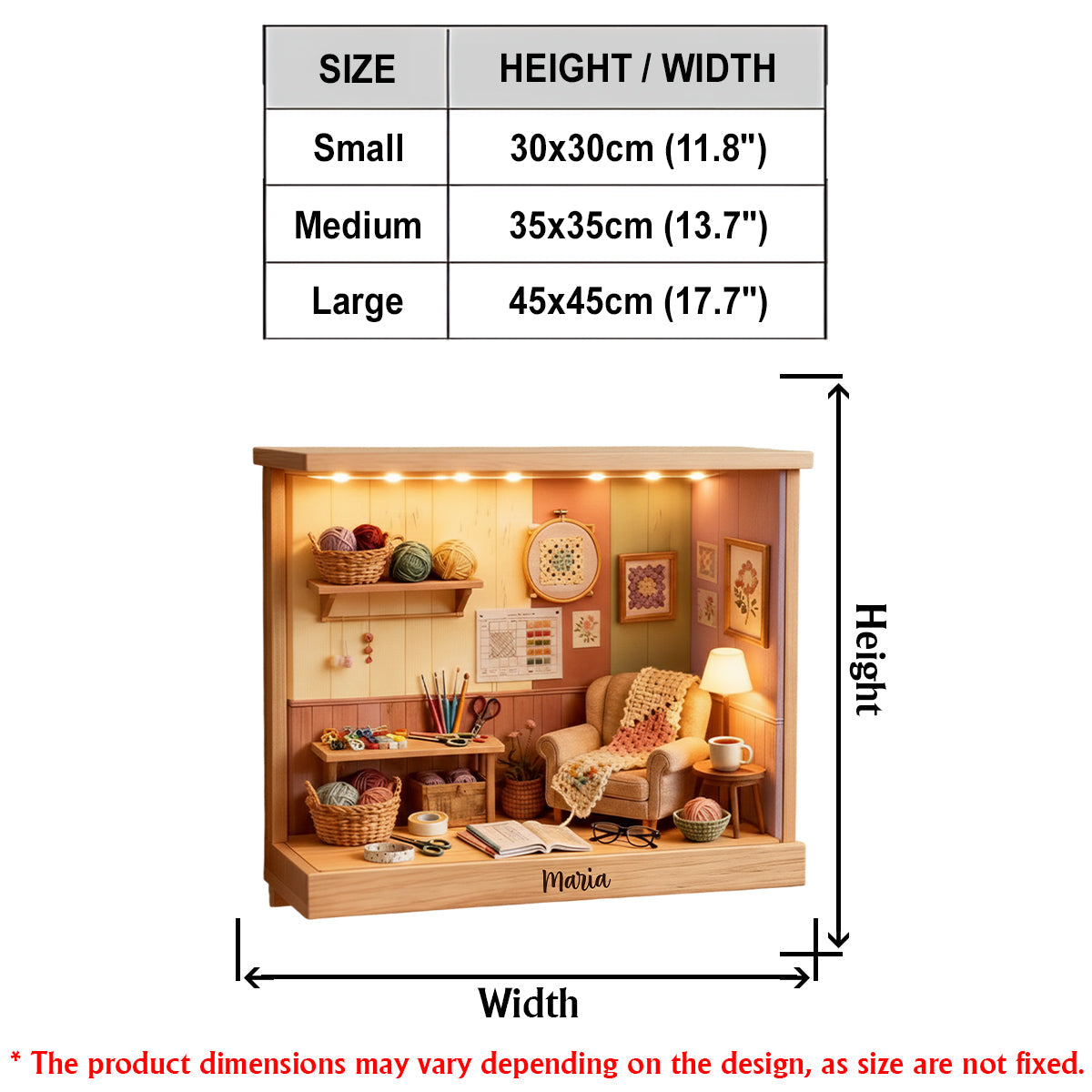 Crochet Room - Panneau lumineux LED personnalisé en acrylique pour le crochet