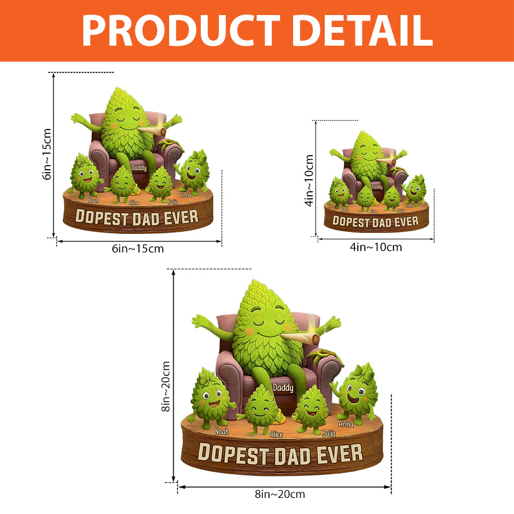 Dopest Dad Ever - Personalized Weed Custom Shaped Acrylic Plaque