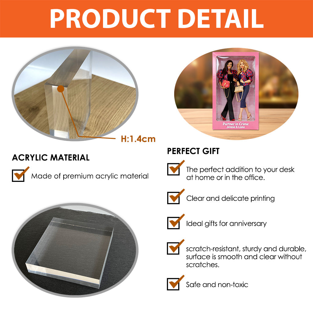 Custom From Any Photo - Personalized Bestie Custom Shaped Acrylic Plaque