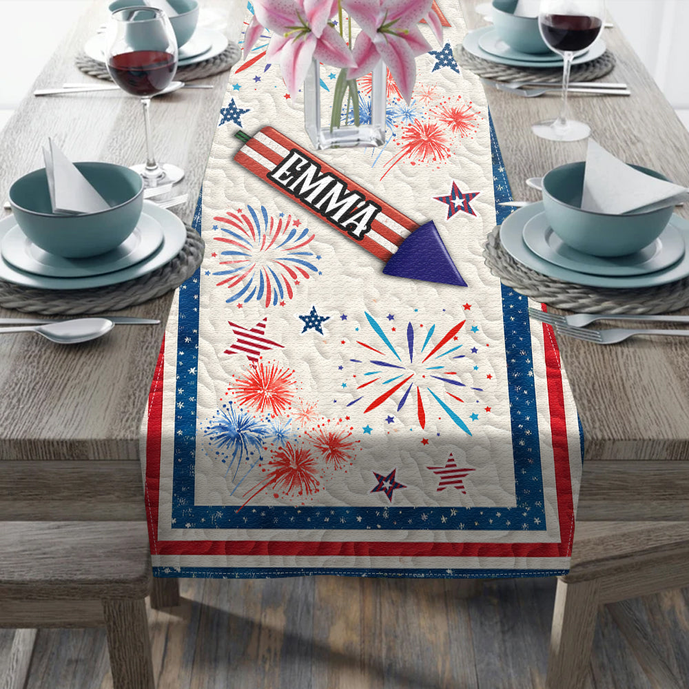 Joyeux 4 juillet ! Chemin de table personnalisé pour la fête nationale américaine (4 juillet).