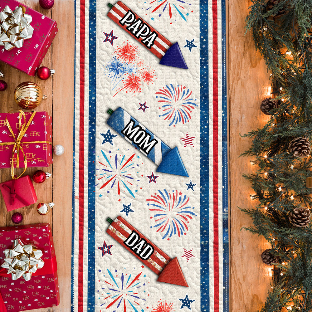 Joyeux 4 juillet ! Chemin de table personnalisé pour la fête nationale américaine (4 juillet).