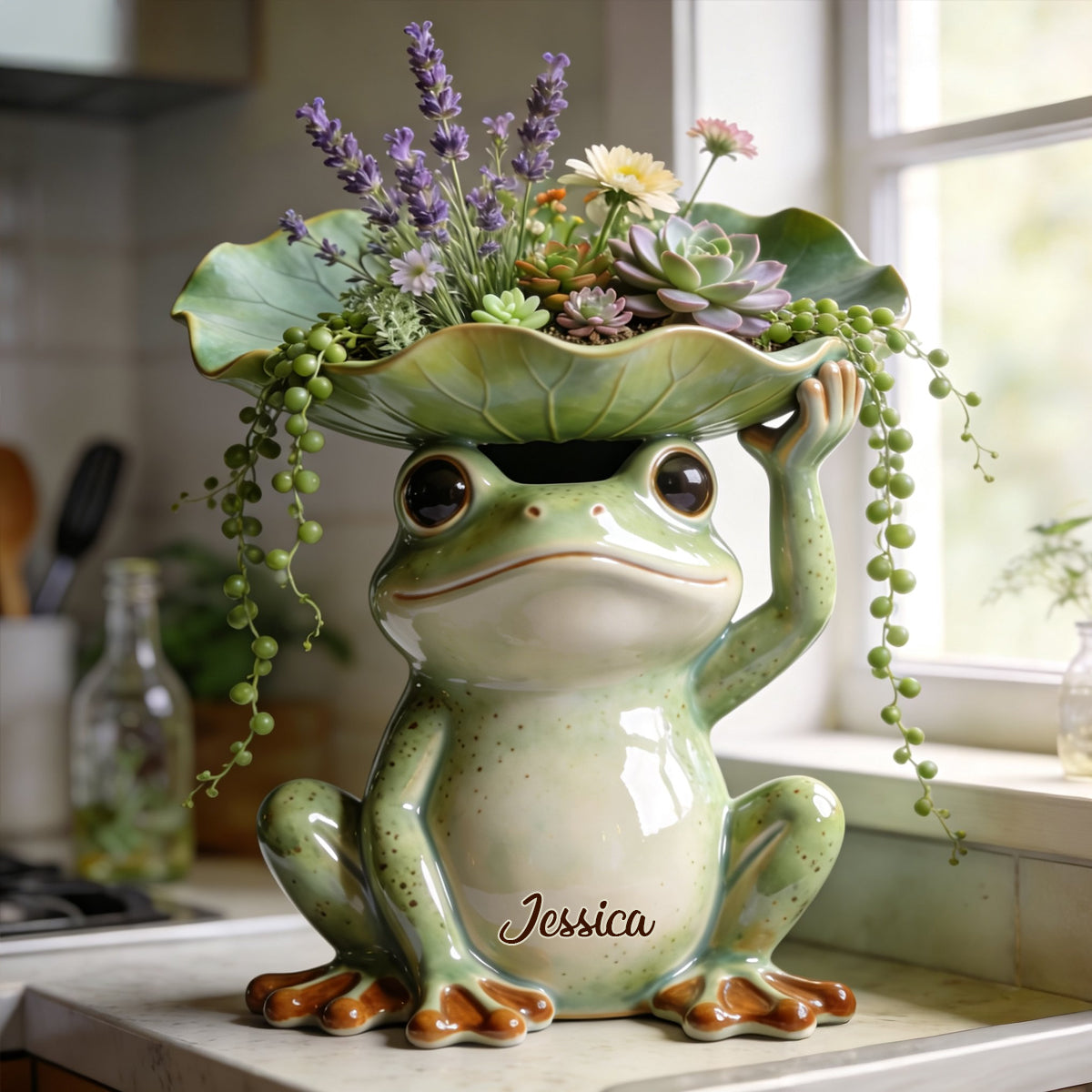 Just A Woman Who Loves Frog - Personalized Frog Acrylic Pot