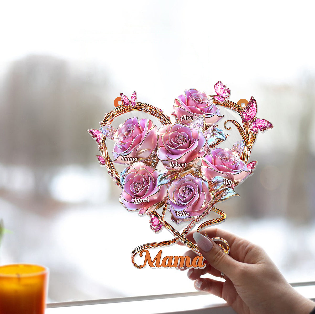 My Garden Gift For Mom, Grandma - Personalized Mother Window Hanging Suncatcher Ornament