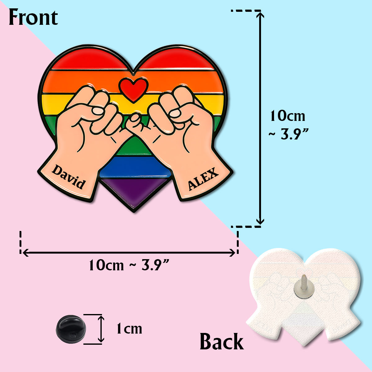 Love Is Love - Personalized LGBT Support Pin