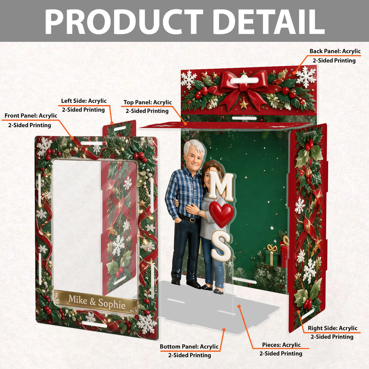 Ornement de Noël Personnalisé pour Couple à Partir de n'importe quelle Photo - Ornement en Acrylique Personnalisé