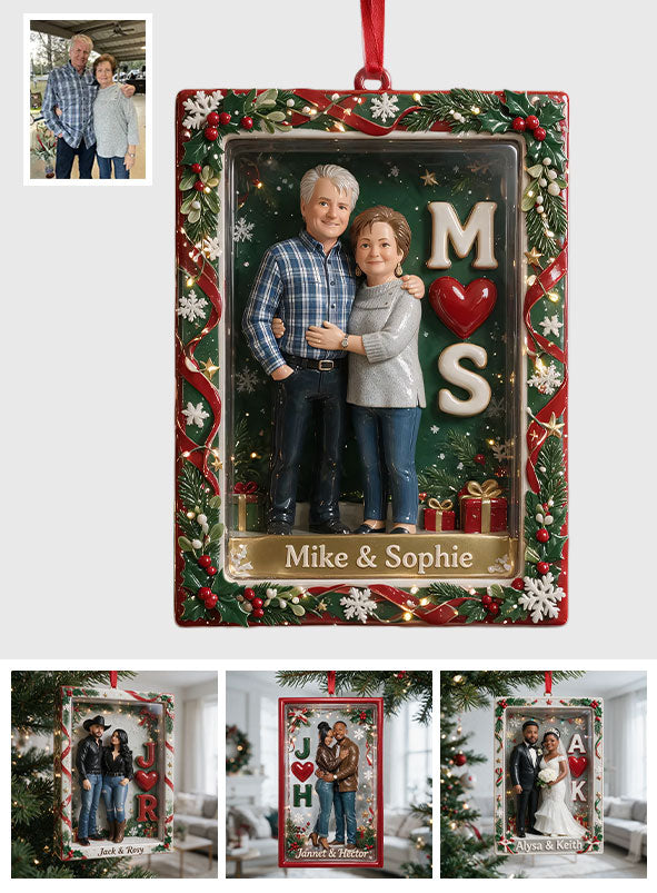 Ornement de Noël Personnalisé pour Couple à Partir de n'importe quelle Photo - Ornement en Acrylique Personnalisé