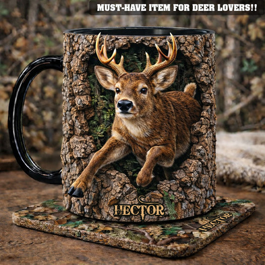 Deer Hunting, Hunter Gift - Personalized Hunting Accent Mug & Coaster