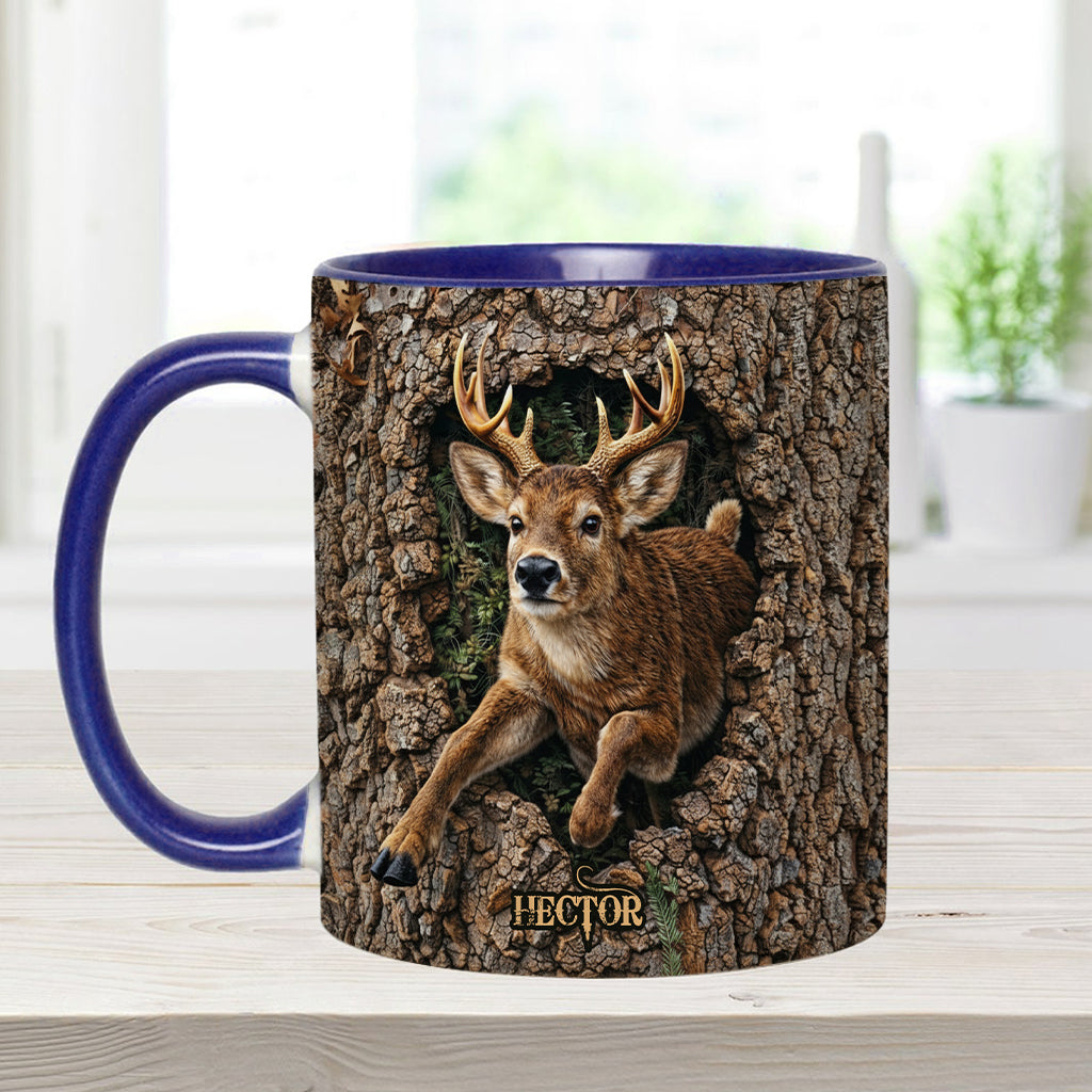Chasse au cerf, cadeau pour chasseur - Mug et sous-verre personnalisés sur le thème de la chasse