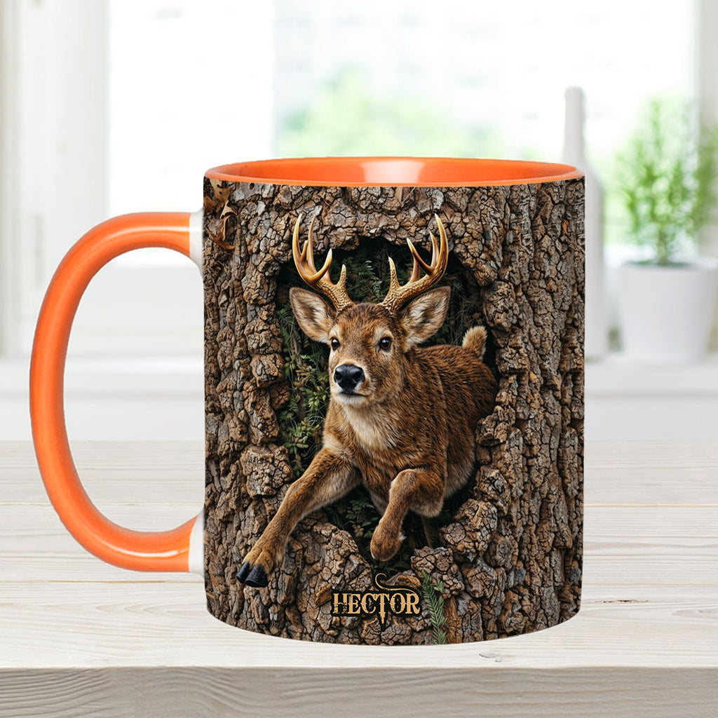 Chasse au cerf, cadeau pour chasseur - Mug et sous-verre personnalisés sur le thème de la chasse