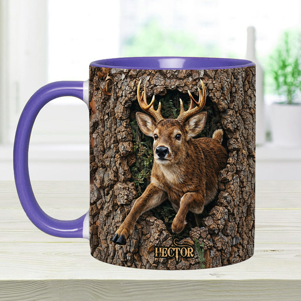 Chasse au cerf, cadeau pour chasseur - Mug et sous-verre personnalisés sur le thème de la chasse