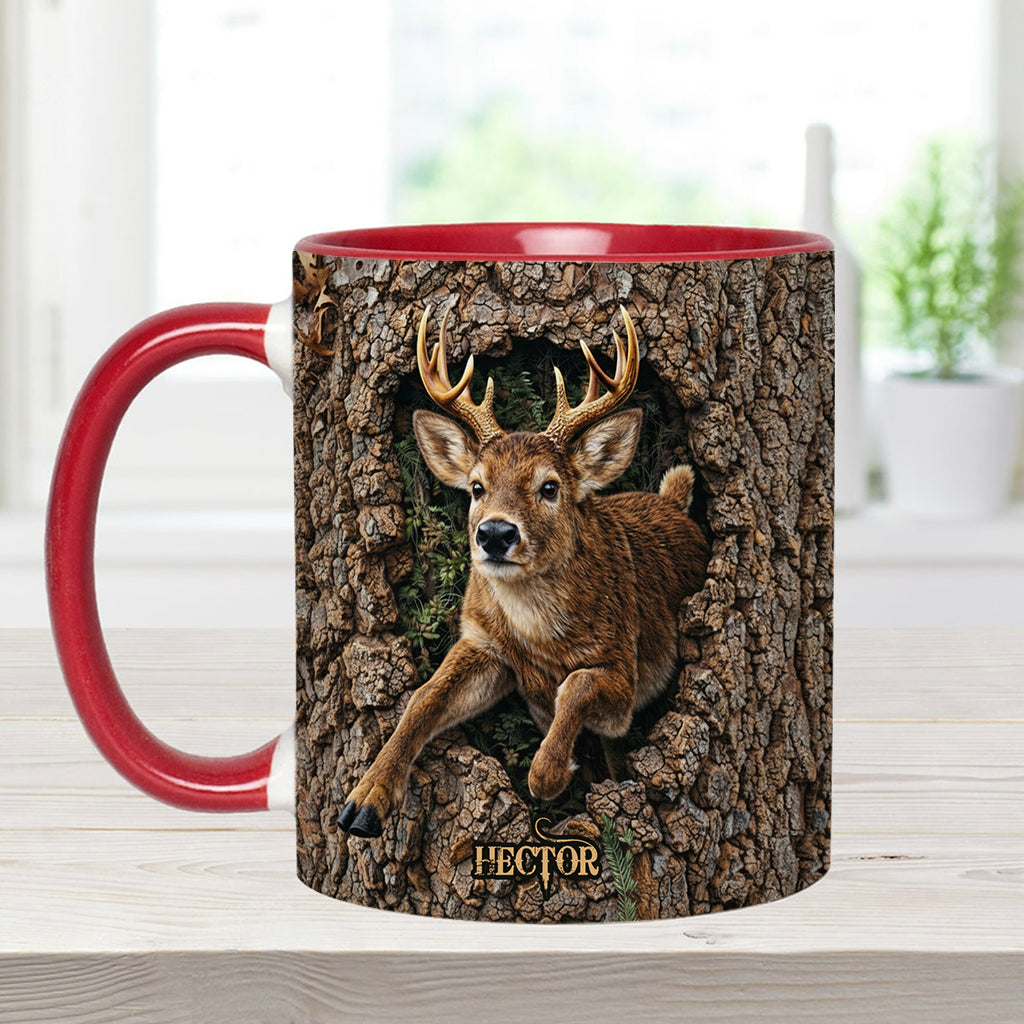 Chasse au cerf, cadeau pour chasseur - Mug et sous-verre personnalisés sur le thème de la chasse