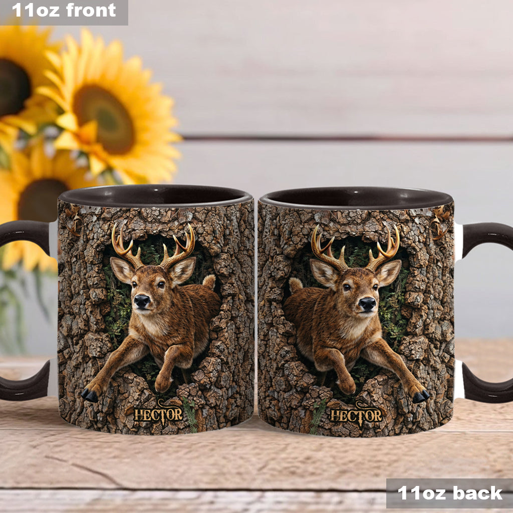 Chasse au cerf, cadeau pour chasseur - Mug et sous-verre personnalisés sur le thème de la chasse