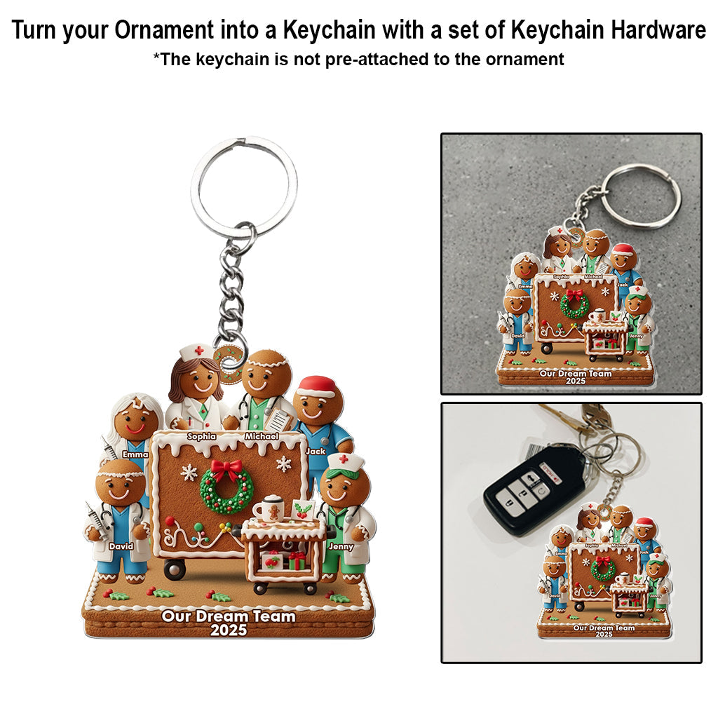 Hospital Dream Team - Personalized Nurse Transparent Ornament