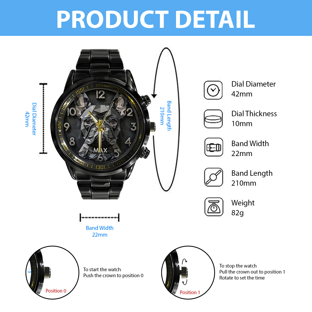 Coole Französische Bulldogge – Personalisierte Französische Bulldogge Armbanduhr